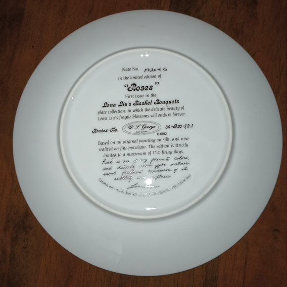 Lena Liu Basket‎ Bouquets "Roses" plate - Picture 3 of 4